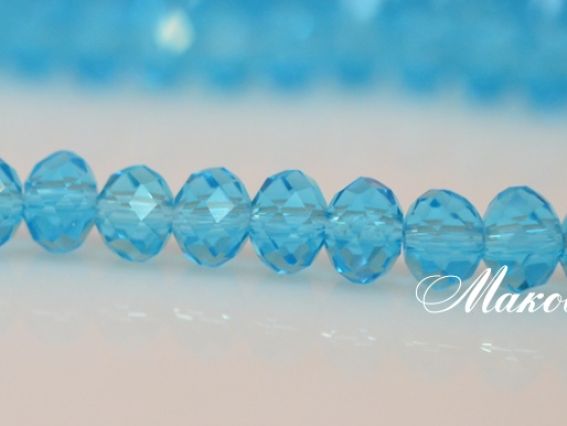 Хрусталь 6х4 мм №57, голубой (бирюзовый), 1 низка Хрусталь 6х4 мм №57, голубой (бирюзовый), 1 низка