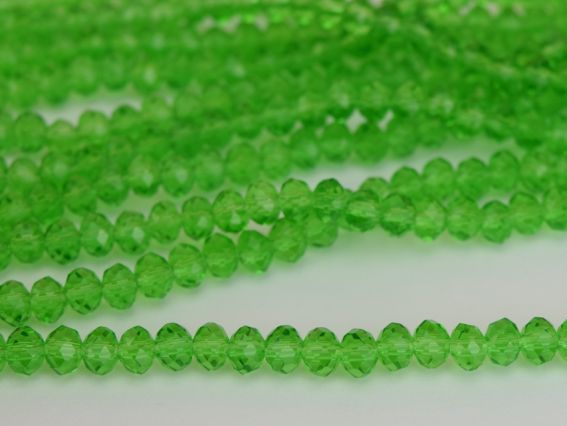 Хрусталь 6х4 мм №08 зеленый Peridot , 1 низка