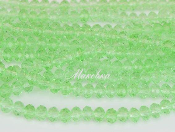 Хрусталь 6х4 мм №33 Салатовый прозрачный, 1 низка