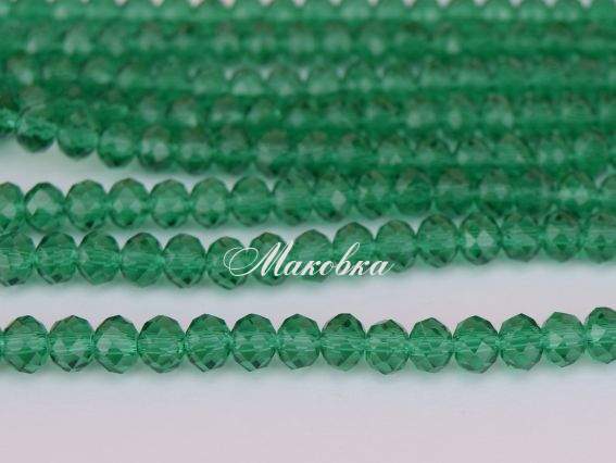Хрусталь 6х4 мм №36 зеленый прозрачный, 1 низка