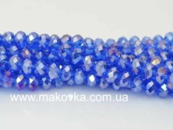 Хрусталь 8х6 мм 34, 1 низка синие перламутр Хрусталь 8х6 мм 34, 1 низка синие перламутр