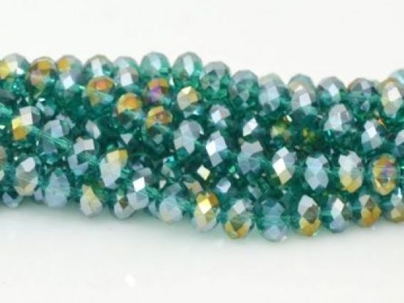 Хрусталь 8х6 мм 39, 1 низка морская волна (зеленые) перламутр Хрусталь 8х6 мм 39, 1 низка морская волна (зеленые) перламутр