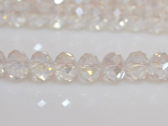 Хрусталь 8х6 мм №50, белая с перламутром, 1 низка Хрусталь 8х6 мм №50, белая с перламутром, 1 низка