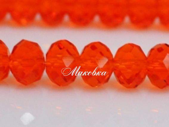 Хрусталь 8х6 мм №32, светло красный, 1 низка