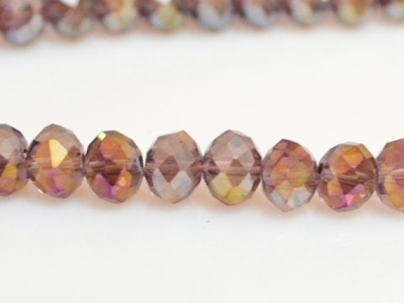 Хрусталь 8х6 мм №58, аметист с перламутром, 1 низка Хрусталь 8х6 мм №58, аметист с перламутром, 1 низка