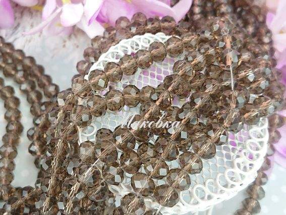 Кришталь 8х6 мм №10, Crystal Bronze Shade (прозорий бронзовий) 1 низка