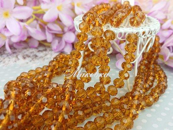 Кришталь 8х6 мм №11, Lt colorado topaz (світлий топаз), 1 низка