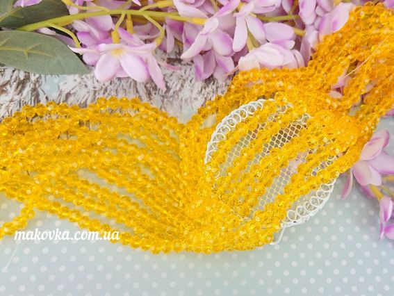 Бусины Хрустальные 8х6 мм №13, Sun (янтарно-жёлтый), 1 низка