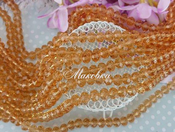 Кришталь 8х6 мм №16, Gold Champagne (золоте шампанське), 1 низка