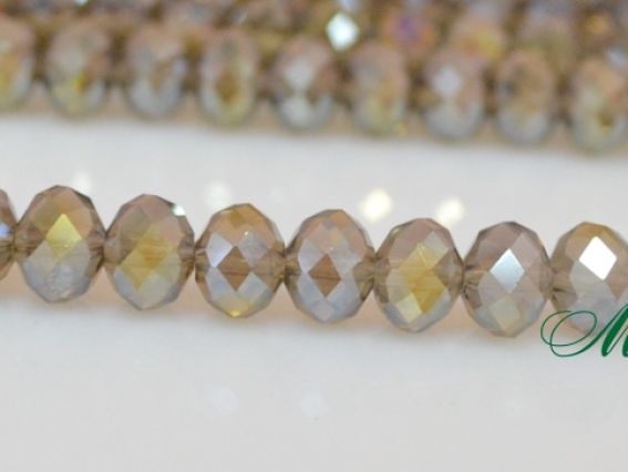 Хрусталь 8х6 мм №57, серо-бежевый перламутр, 1 низка Хрусталь 8х6 мм №57, серо-бежевый перламутр, 1 низка