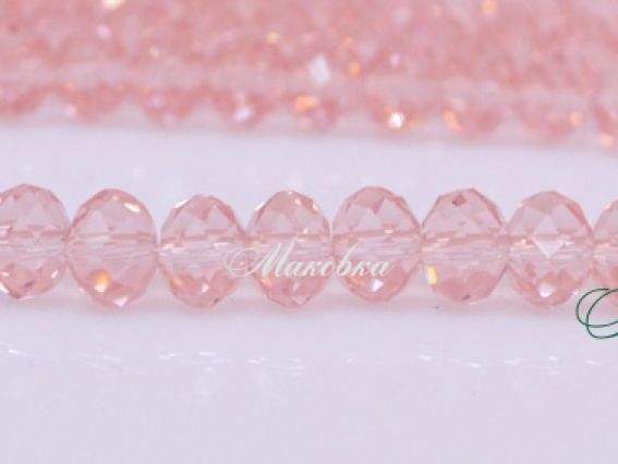 Кришталь 8х6 мм №19 рожевий Light Rose 1 низка