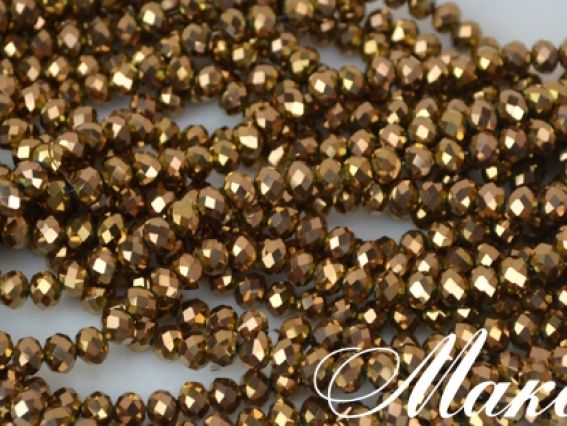 Хрусталь 8х6 мм №70, 1 низка аквамарин бронза Хрусталь 8х6 мм №70, 1 низка аквамарин бронза