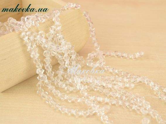 Хрусталь Биконус 6х6 мм, №403 White белый прозрачный Хрусталь Биконус 6х6 мм, №403 White белый прозрачный