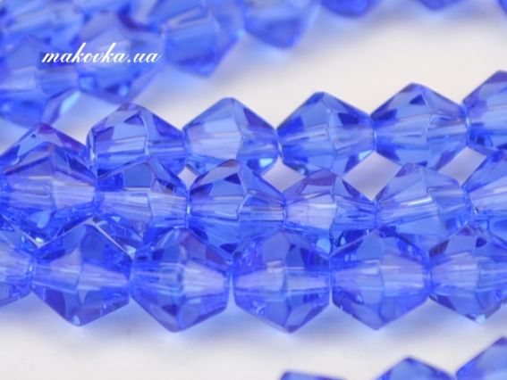 Хрустальные бусинки Биконус размер 6х6 мм, №408 Middle blue