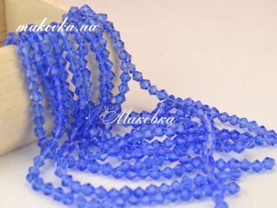 Хрусталь Биконус 6х6 мм, №408 Middle blue