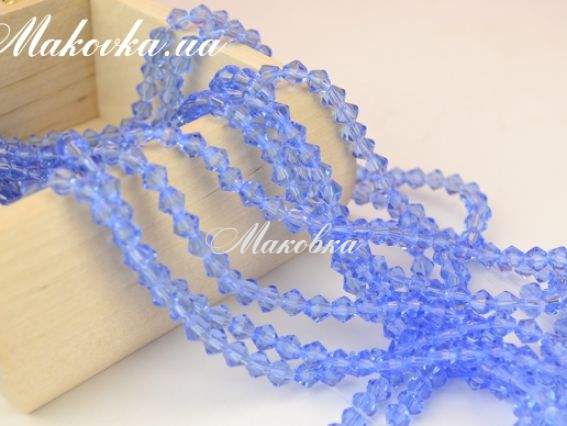 Хрусталь Биконус 6х6 мм, №414 light blue
