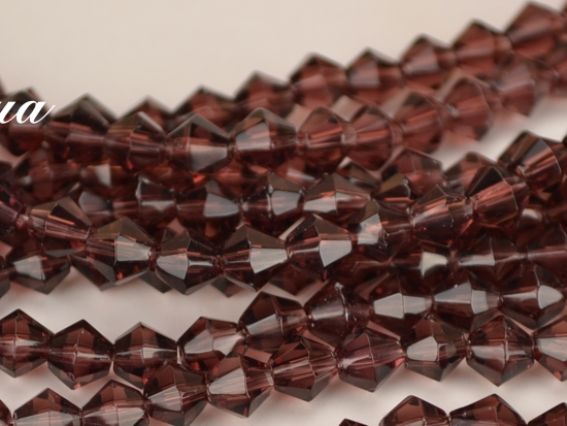 Кришталеві намистинки Біконус розмір 6х6 мм, №415 dark purple