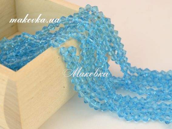 Хрусталь Биконус 6х6 мм, №416 Light Aquamarine Хрусталь Биконус 6х6 мм, №416 Light Aquamarine