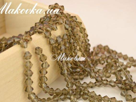 Хрусталь Биконус 6х6 мм, №417 grey