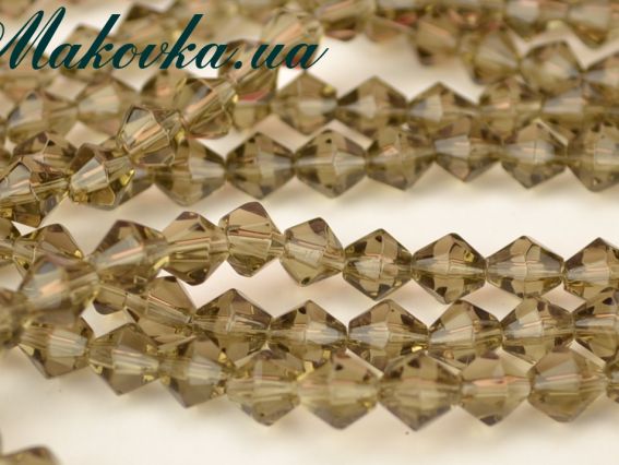 Хрустальные бусинки Биконус размер 6х6 мм, №417 grey