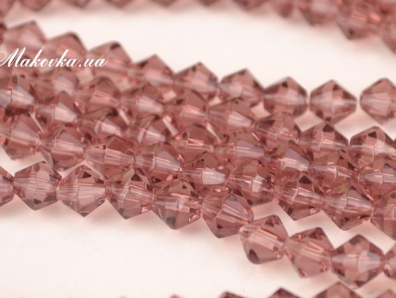 Хрустальные бусинки Биконус размер 6х6 мм, №418 light purple