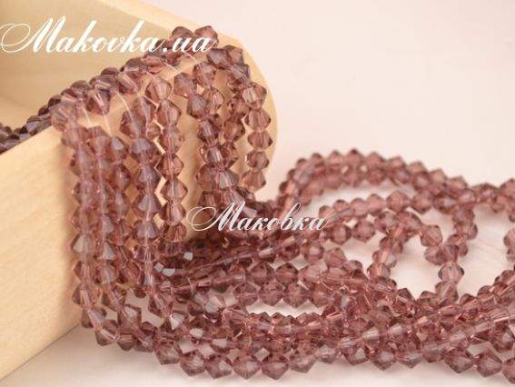 Хрусталь Биконус 6х6 мм, №418 light purple