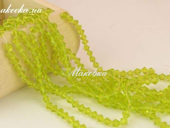 Хрусталь Биконус 6х6 мм, №427 Olivine