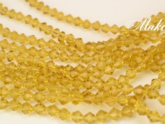 Хрустальные бусинки Биконус размер 6х6 мм, №428 light yellow