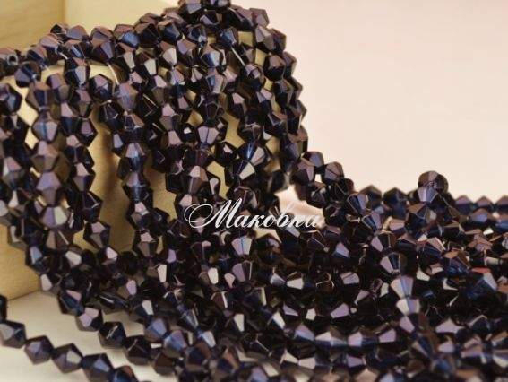 Хрусталь Биконус 6х6 мм, №430 Montana Хрусталь Биконус 6х6 мм, №430 Montana