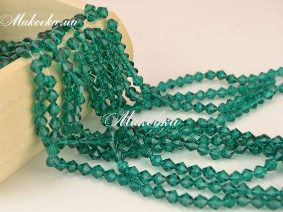 Хрусталь Биконус 6х6 мм, №443 emerald Хрусталь Биконус 6х6 мм, №443 emerald