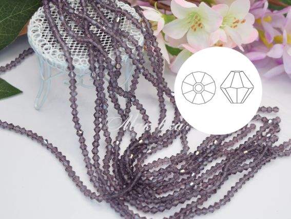  Намистини біконус 4*3 мм, №04 аметист, 1 низка
