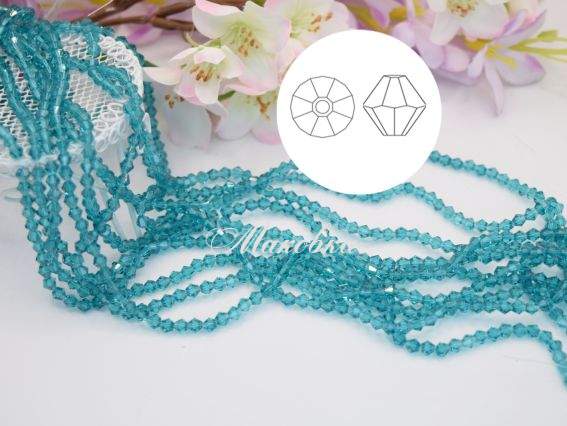 Бусины биконус 4*3 мм, №05 Индиголит , 1 низка