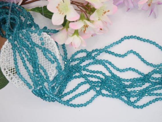  Намистини кришталь Біконус Грановані 4*3 мм, колір №05 Індиголіт, 1 низка,