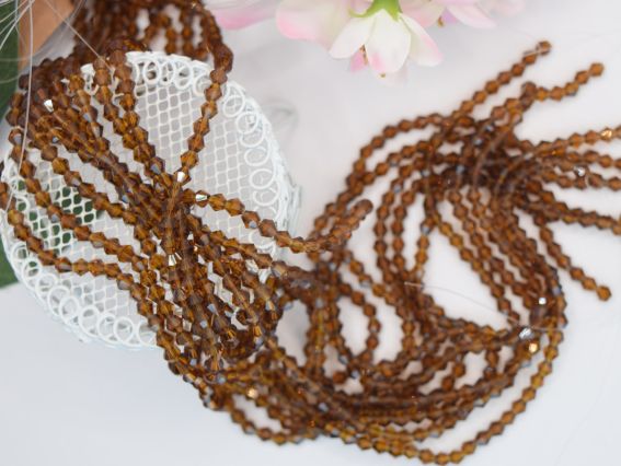  Намистини кришталь Біконус Грановані 4*3 мм, колір №10 Smoked Topaz, 1 низка,