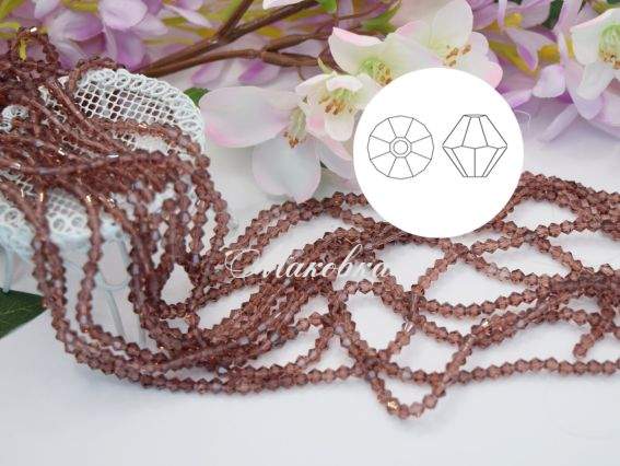 Бусины биконус 4*3 мм, №11 peach , 1 низка