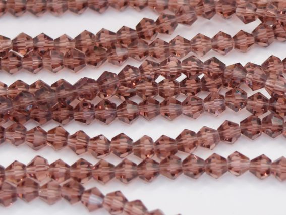  Намистини кришталь Біконус Грановані 4*3 мм, колір №11 peach, 1 низка,