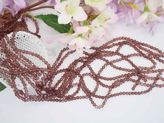  Намистини кришталь Біконус Грановані 4*3 мм, колір №11 peach, 1 низка,