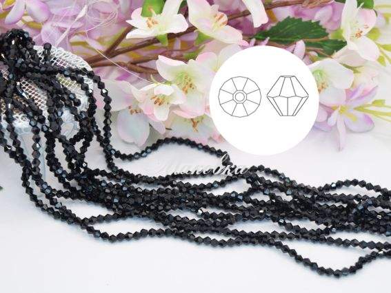 Намистини біконус 4*3 мм, №13 Jet , 1 низка Намистини біконус 4*3 мм, №13 Jet , 1 низка