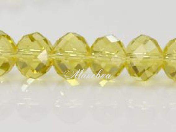 Хрусталь 10х8 мм 02, 1 низка, желтый