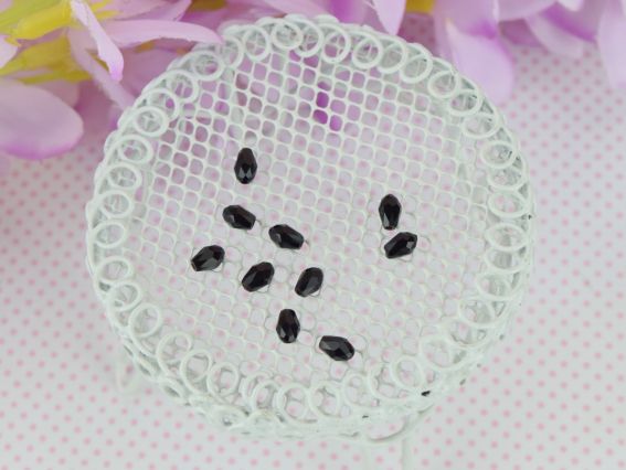 Бусины Хрусталь Капля 3*5 мм Черные непрозрачные 10 шт