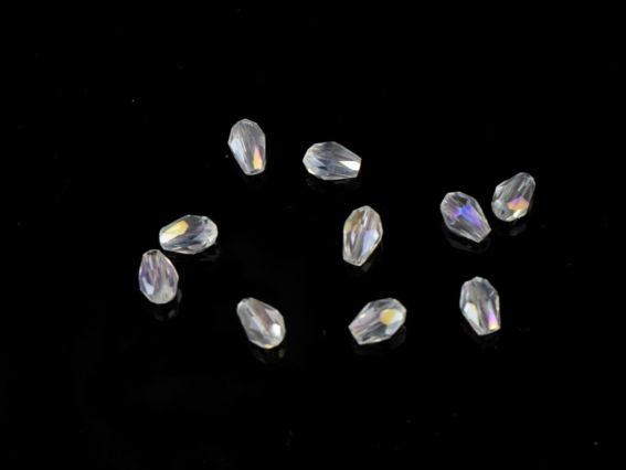 Бусины Хрусталь Капля 3*5мм Белые блестящие 10 шт