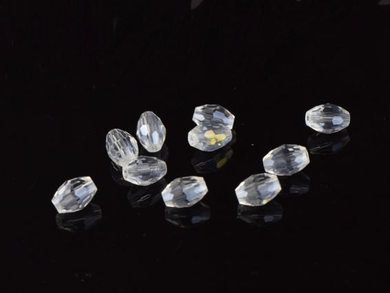 Намистини кришталь Рис 6*8мм Білі прозорі блискучі 10 шт Намистини кришталь Рис 6*8мм Білі прозорі блискучі 10 шт