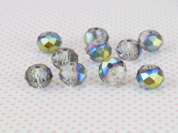 Бусины Хрусталь Капля 10*8мм Синий на прозрачном 10 шт