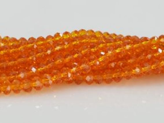Хрусталь 3х4 мм №10, оранжевый 1 низка Хрусталь 3х4 мм №10, оранжевый 1 низка