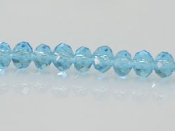 Намистини Кришталеві 3х4 мм №02, 1 низка блакитний Aquamarine