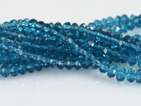 Хрусталь 3х4 мм №7, 1 низка, Indicolite  (морская волна) Хрусталь 3х4 мм №7, 1 низка, Indicolite  (морская волна)