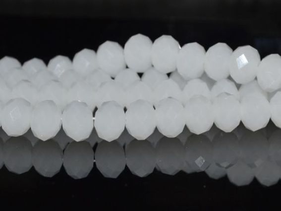 Хрусталь 8х6 мм 01 матовая белая, 1 низка Хрусталь 8х6 мм 01 матовая белая, 1 низка