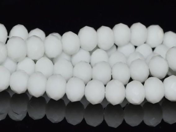 Хрусталь 8х6 мм 02 матовая белоснежная, 1 низка Хрусталь 8х6 мм 02 матовая белоснежная, 1 низка