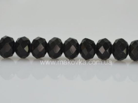 Хрусталь 6х4 мм №29 Jet (матовая черный янтарь), 1 низка Хрусталь 6х4 мм №29 Jet (матовая черный янтарь), 1 низка