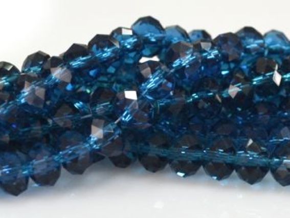 Бусины Хрустальные 8х6 мм №07 Indicolite (морская волна) 1 низка